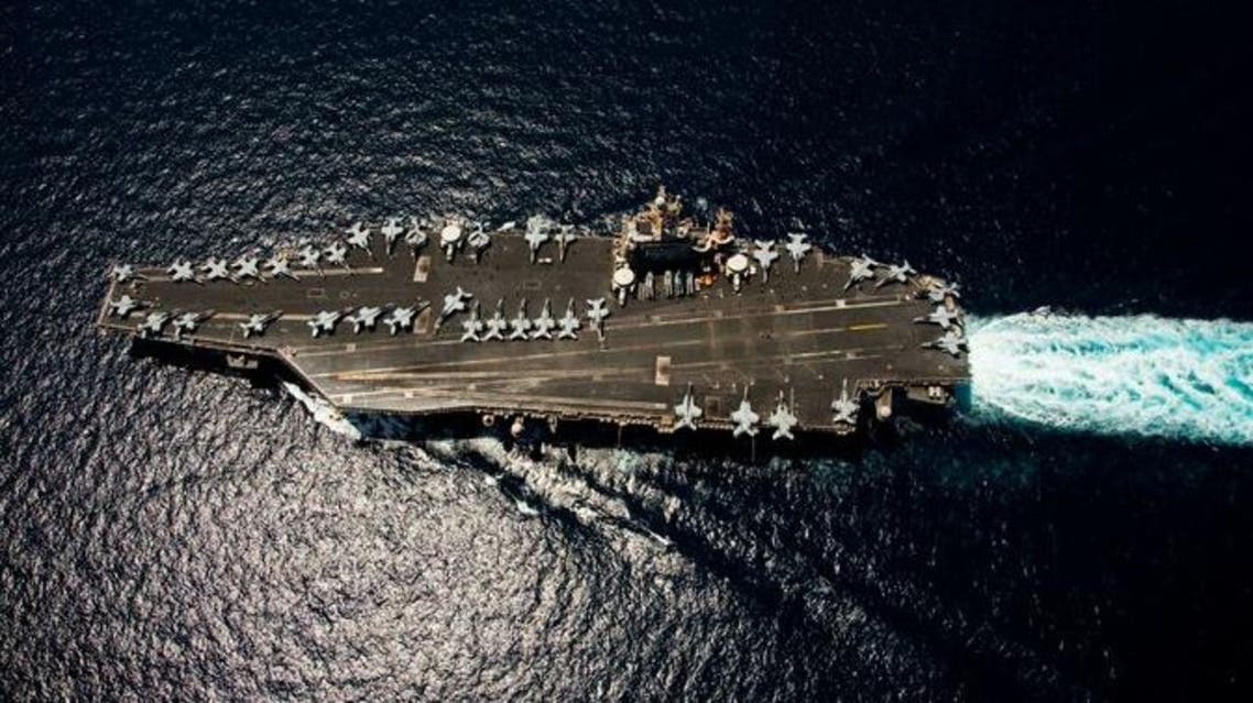 The Nimitz-class aircraft carrier U.S.S. Abraham Lincoln in April 2012. Iran has reportedly built a mock-up in one of its shipyards. (AFP)