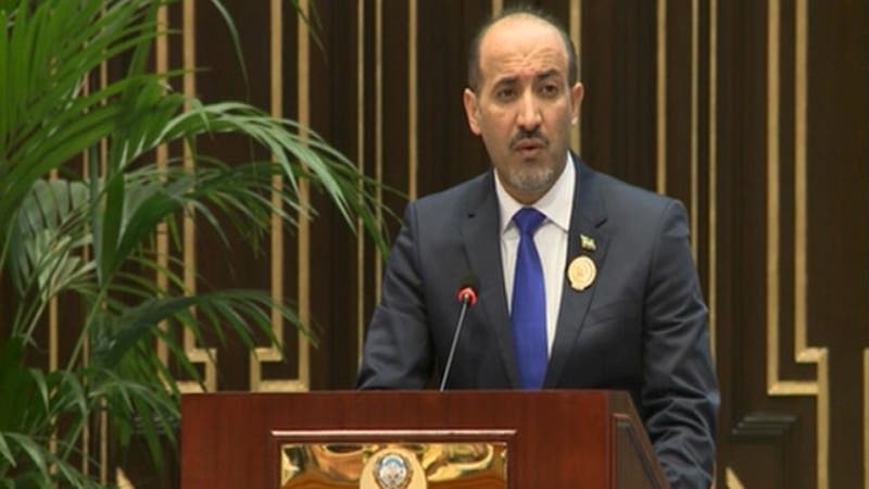 أحمد الجربا رئيس الائتلاف السوري يلقي كلمة في القمة العربية