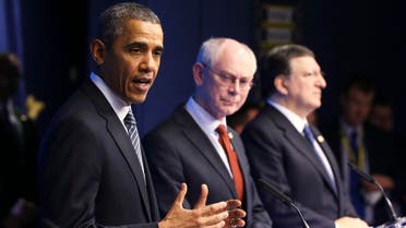 U.S. President Barack Obama addresses a joint news conference during an EU-U.S. summit at the European Council in Brussels March 26, 2014. (Reuters)
