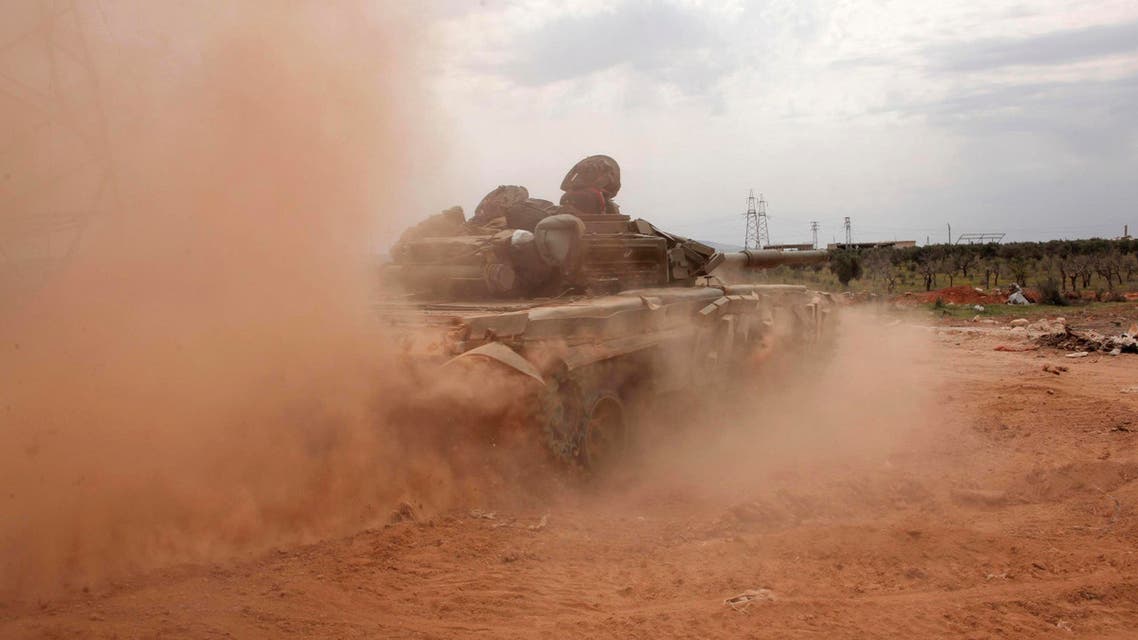 A Syrian army tank is seen in the al-Maamel area in Aleppo's countryside. (File photo: Reuters)