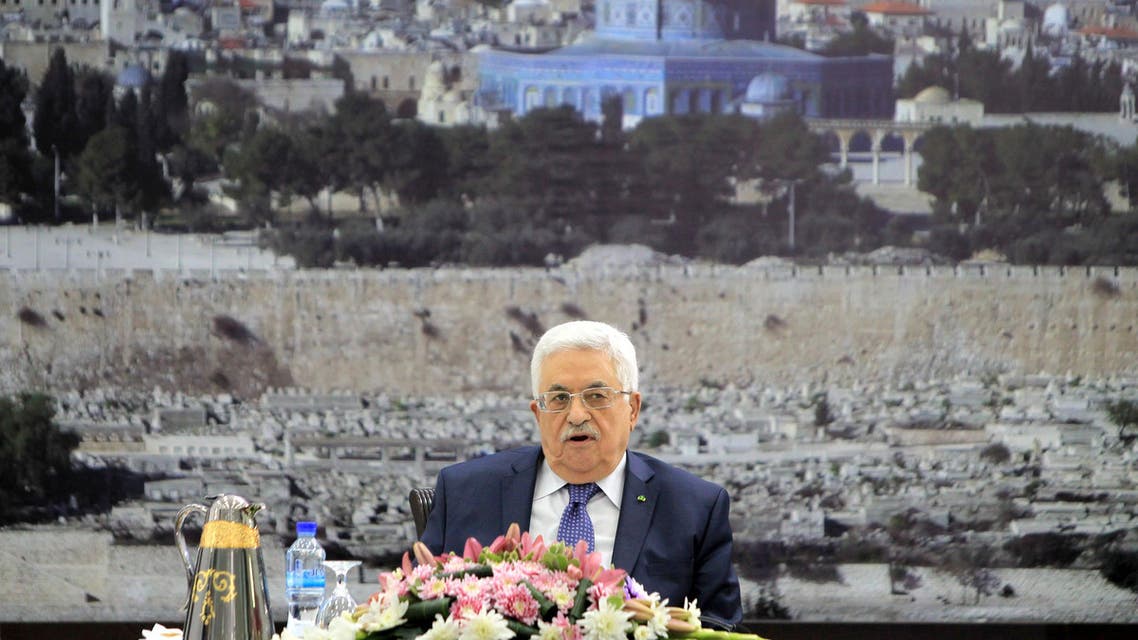 Palestinian president Mahmud Abbas chairs a meeting of the Executive Committee of the Palestine Liberation Organization (PLO)