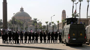 Riot police officers take positions in front of Cairo University. (File photo: Reuters) 