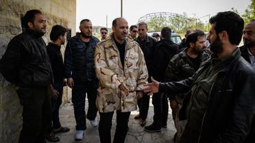 A picture distributed by the office of the Syrian National Coalition (SNC) shows Syria’s opposition Chief Ahmad Jarba during his visit to Latakia. (Courtesy: SNC) 