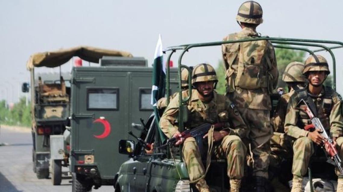 Pictured Pakistani troops in Baluchistan region (AFP)