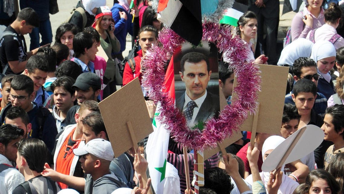 syria assad AFP supporters
