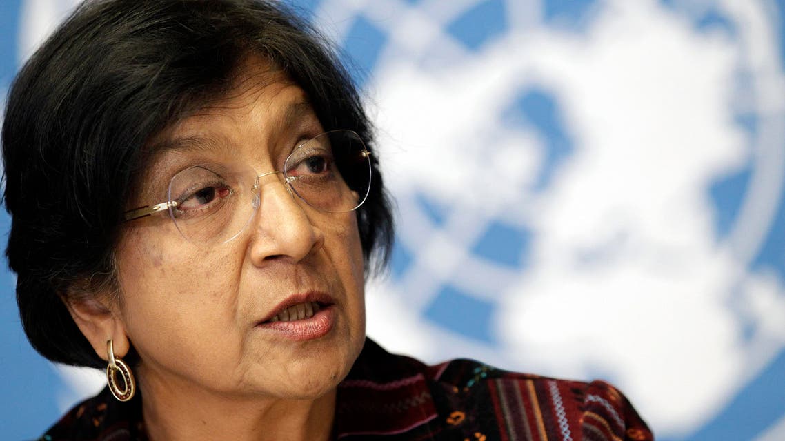 U.N. High Commissioner for Human Rights Navi Pillay addresses a news conference at the United Nations European headquarters in Geneva Oct. 18, 2012. (Reuters)
