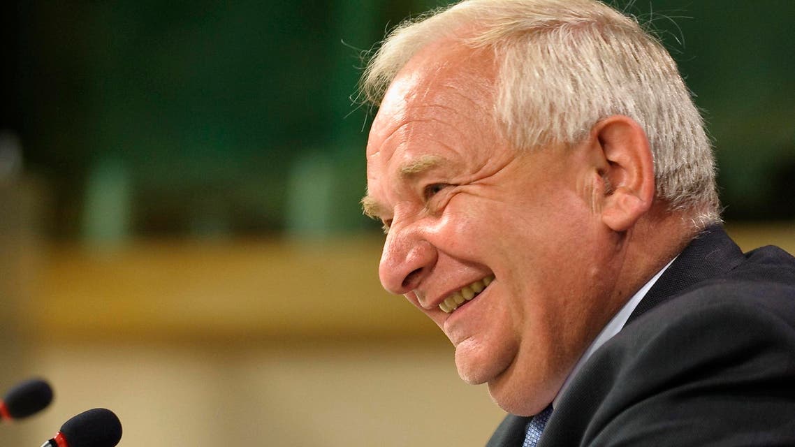 Joseph Daul, President of the European People Party (EPP) at the European Parliament smiles during a news conference in Brussels June 8, 2009. (AFP)