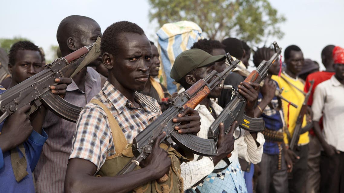 Members of the White Army, a South Sudanese anti-government militia, attend a rally in Nasir on April 14, 2014. AFP