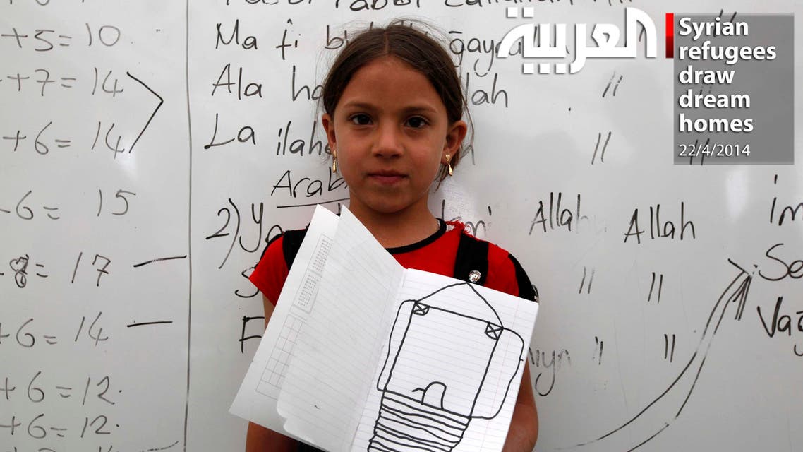 Syrian refugees draw dream homes