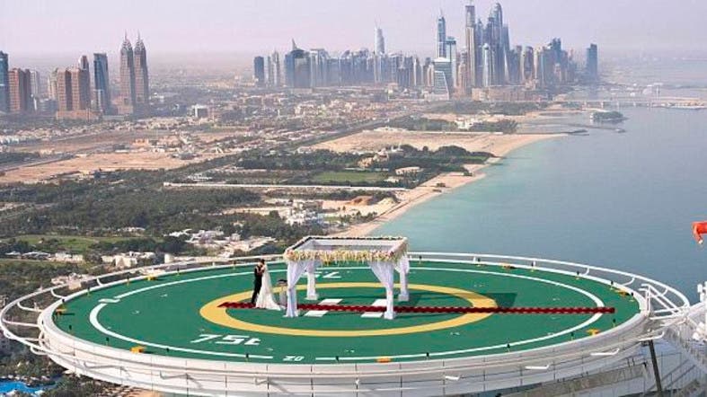 Dubai S Burj Al Arab Offers I Do In The Clouds Arabiya English A Wedding Atop The Sail Shaped Hotel Does Come With Hefty Price Tag Of 55 000 Dollars Photo Courtesy Daily Mail