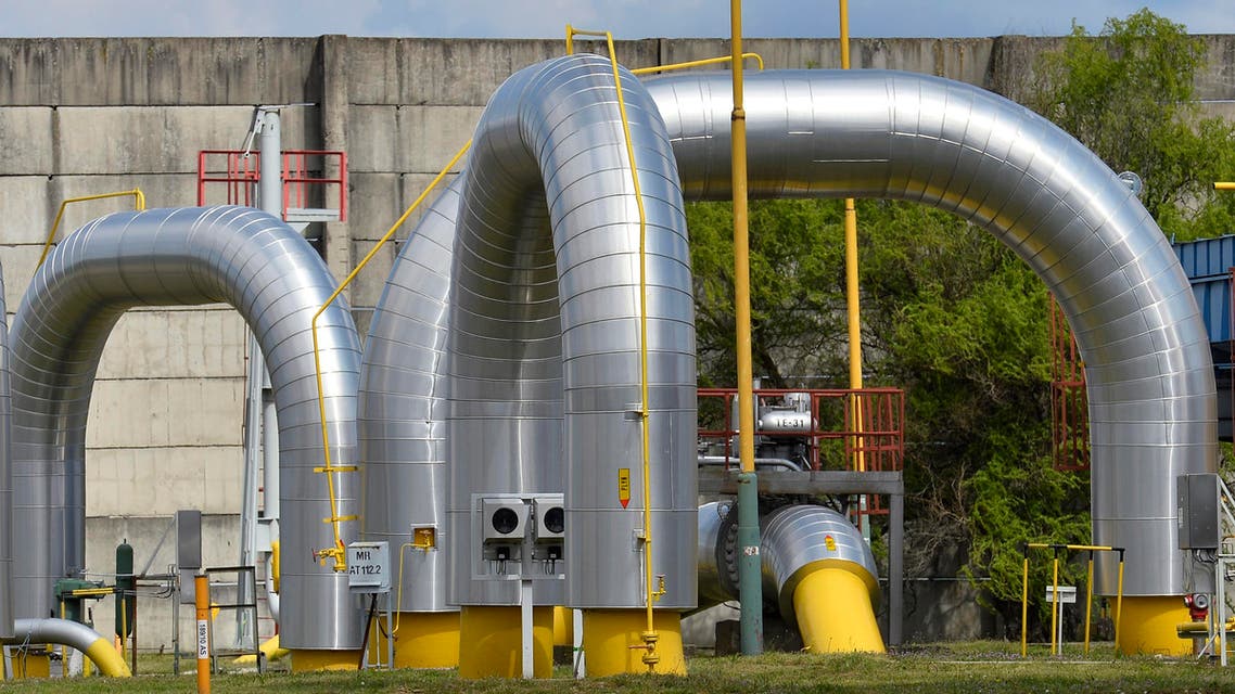 Pipelines are seen at a gas border delivery station of pipeline operator Eustream in the eastern Slovak town of Velke Kapusany, near the border with Ukraine. (Reuters)