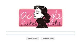Google doodle celebrates Audrey Hepburn's 85th birthday