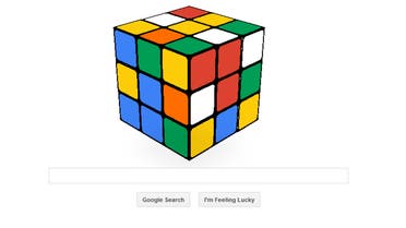 Google replaced its logo with an interactive Rubik’s Cube. (Photo courtesy: Google)