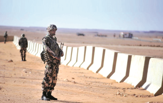 The border between Libya and Algeria