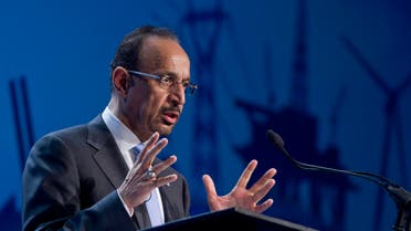 Khalid Al-Falih, President and CEO of Saudi Aramco speaks at the CERAWEEK energy future conference in Houston March 5, 2013. (Reuters)