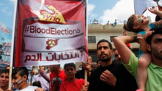 Syria refugees in Lebanon protest ‘blood election’