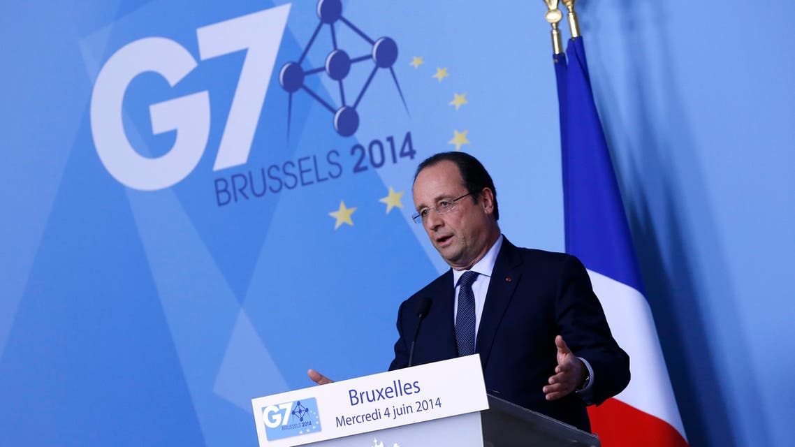 France's President Francois Hollande holds a news conference during a G7 leaders meeting at European Council headquarters in Brussels June 4, 2014. (AFP)