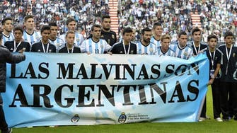 Argentinean team stages Falkland protest before World Cup warm-up