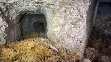  A handout picture released on June 9, 2014, by Egypt’s Ministry of Antiquities shows the inner chambers of a more than 4,000 year old pharaonic tomb discovered by Spanish archeologists. (AFP)