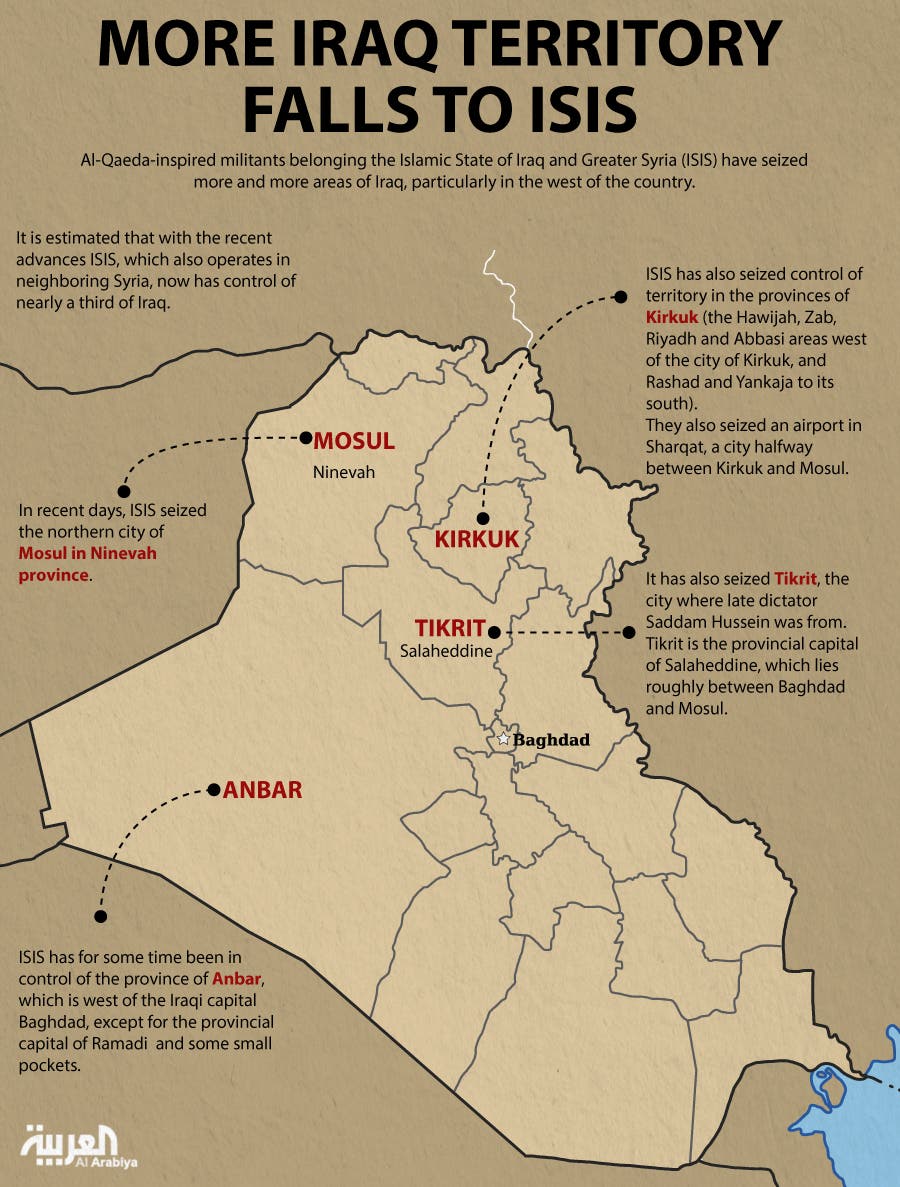 Infographic: More Iraq territory falls to ISIS