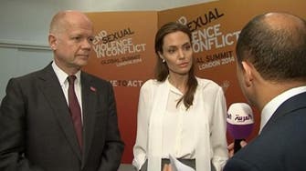 Al Arabiya exclusive: Angelina Jolie, William Hague talk sexual violence in conflicts