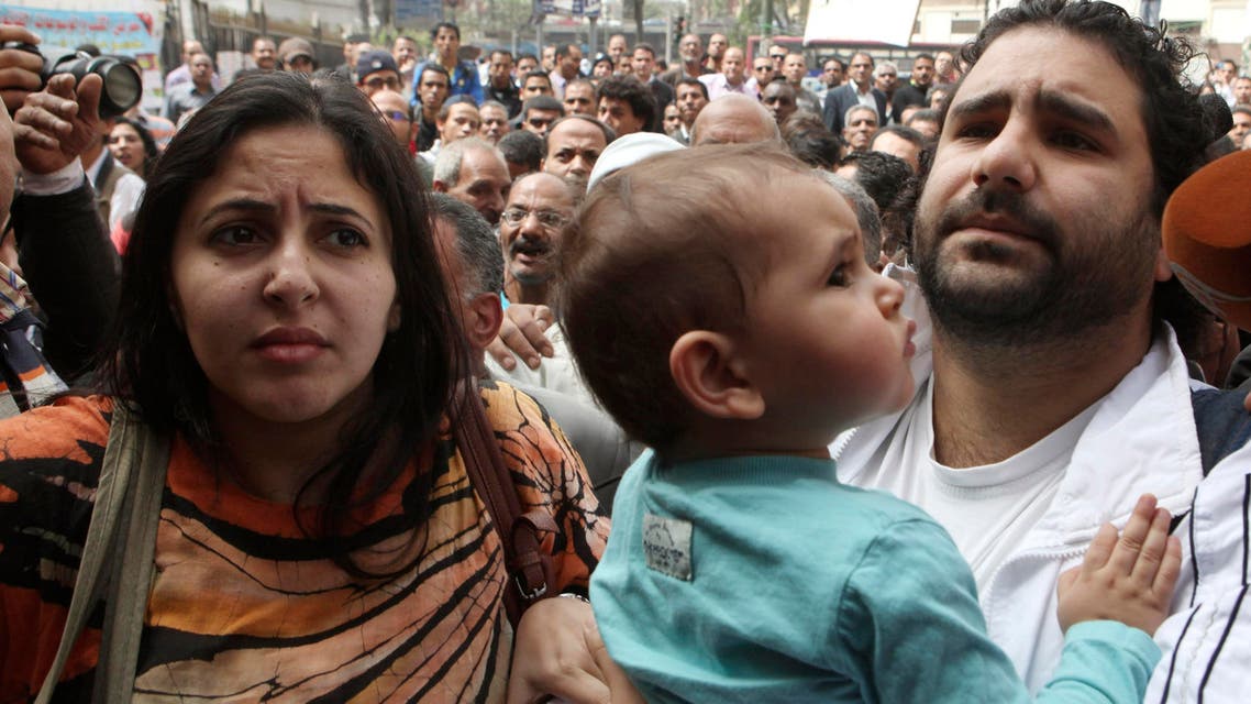 Alaa Abdel Fattah (R), seen here in 2013. (File photo: Reuters)