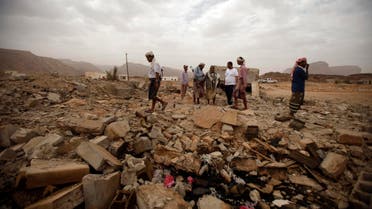 yemen drone ruins reuters