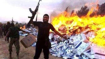 ISIS burns pile of ‘haram’ cigarettes in Iraq
