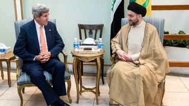 Ammar al-Hakim, head of the Islamic Supreme Council of Iraq (ISCI), meets with U.S. Secretary of State John Kerry (L) in Baghdad June 23, 2014. (Reuters)
