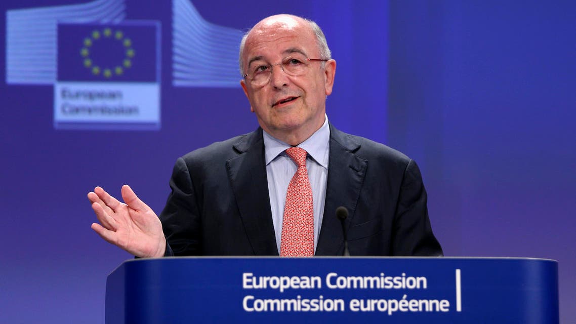 European Union Competition Commissioner Joaquin Almunia addresses a news conference at the EU Commission headquarters in Brussels June 11, 2014. (AFP)