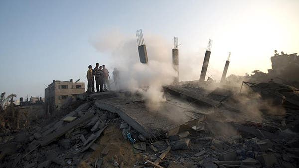 منزل مدمر في غارة اسرائيلية على غزة