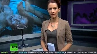 Russia Today presenter lashes out at U.S. media coverage of Gaza war