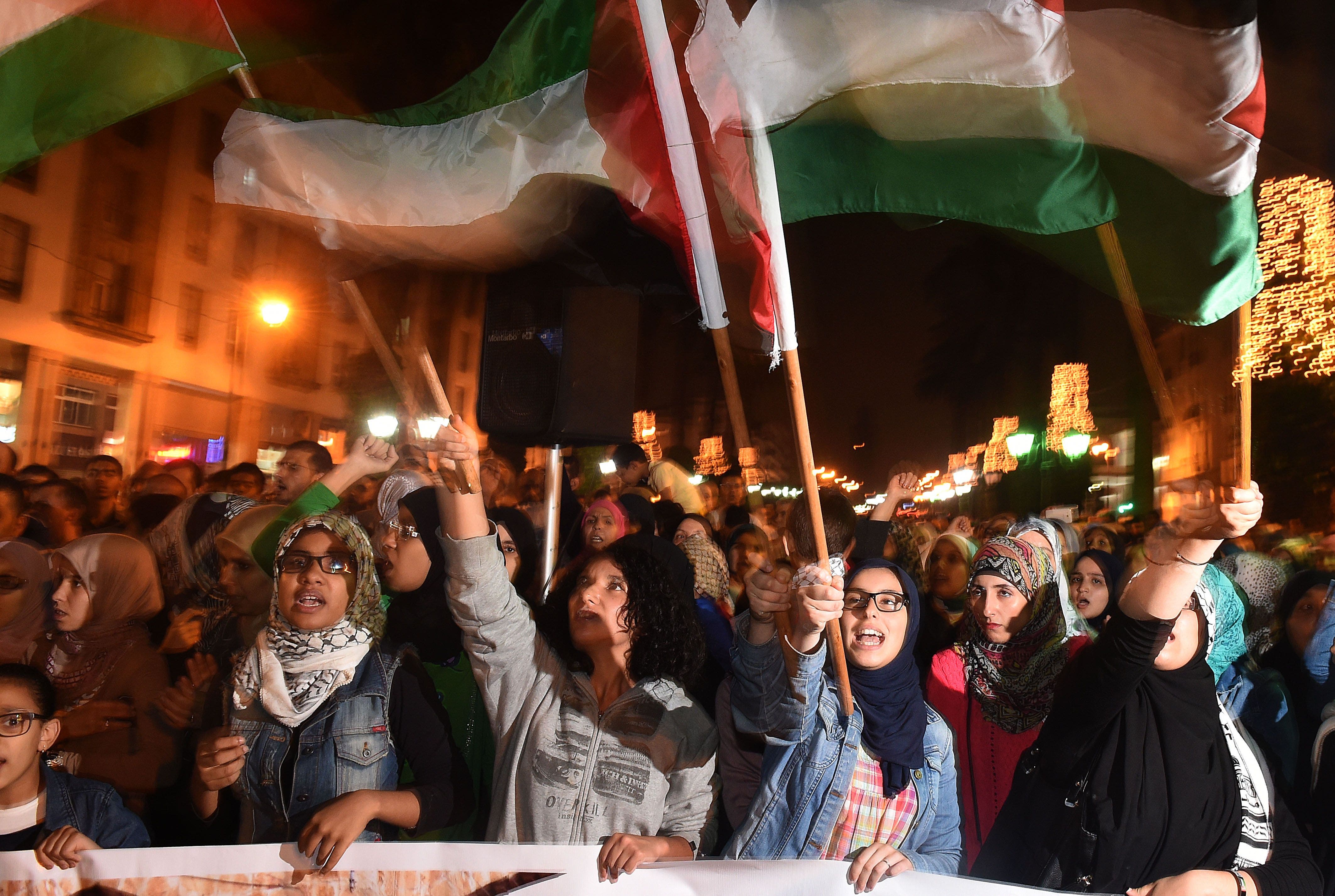 Moroccans take to the streets for Gaza