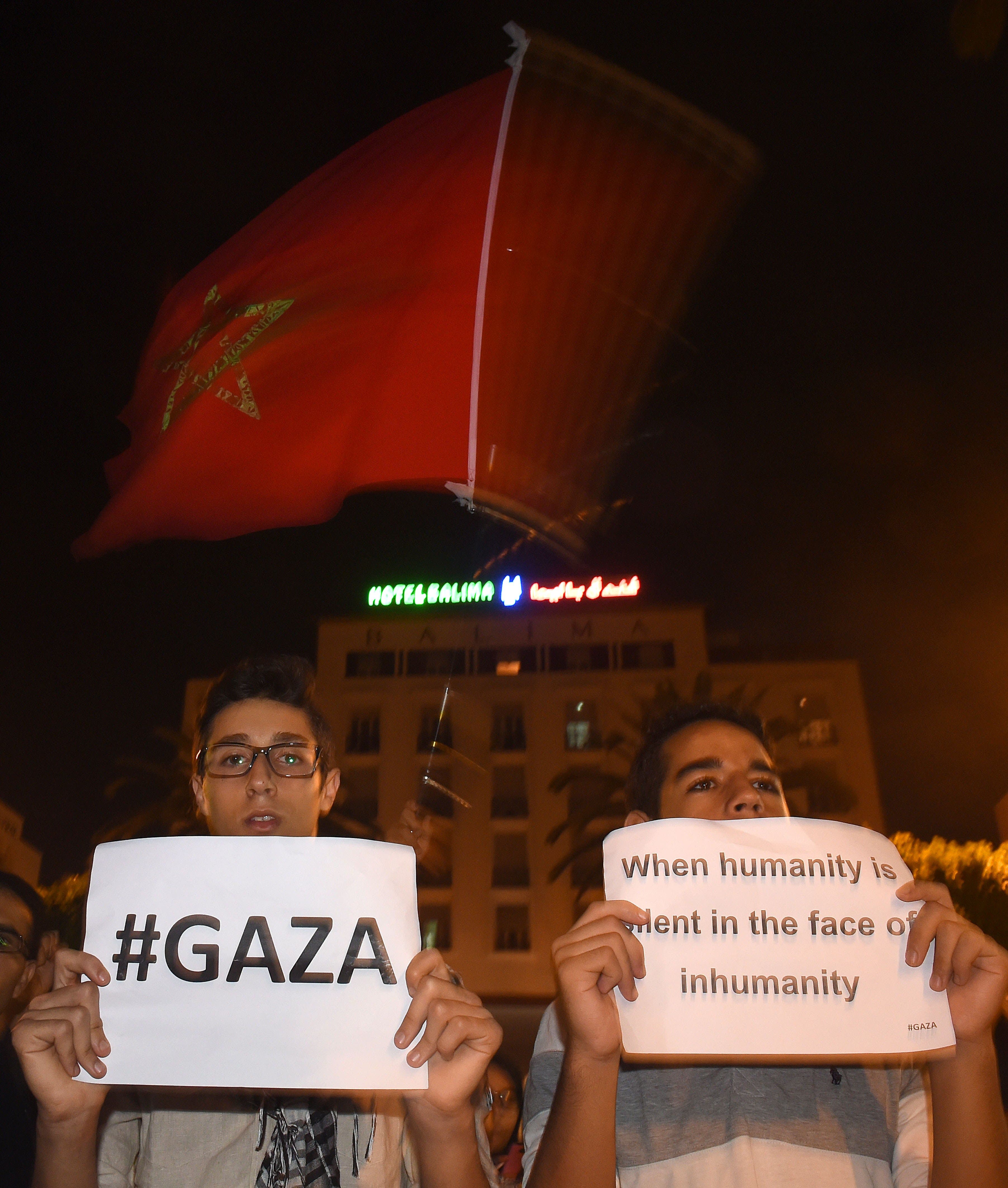 Moroccans take to the streets for Gaza