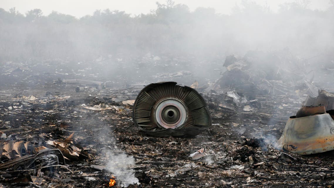The site of a Malaysia Airlines Boeing 777 plane crash is seen near the settlement of Grabovo in the Donetsk region, July 17, 2014. (Reuters)