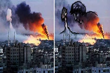 Gaza Art فنانون في غزة يحولون دخان غارات اسرائيل الى لوحات فنية