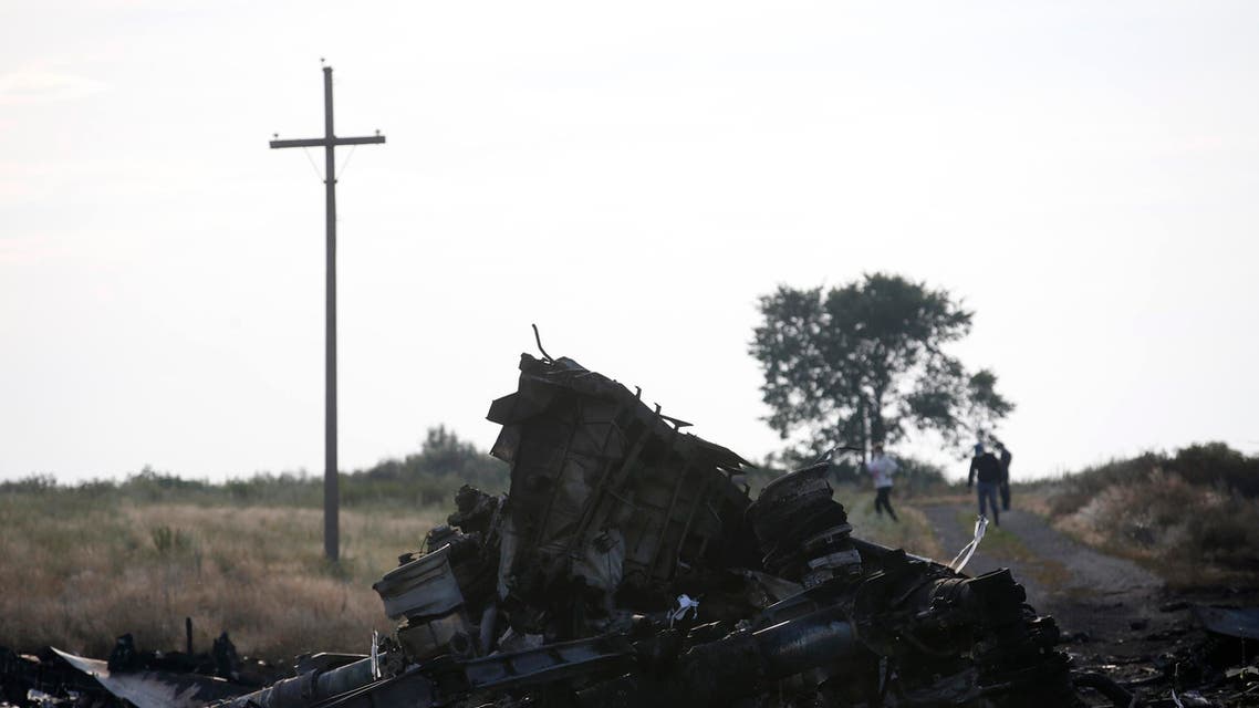 Wreckage is pictured at the crash site of Malaysia Airlines Flight MH17, near the settlement of Grabovo in the Donetsk region.(Reuters)