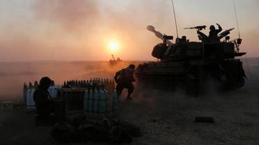 An Israeli mobile artillery unit fires towards the Gaza Strip July 21, 2014. reuters