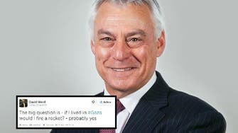 ‘I would fire rockets at Israel,’ tweets British MP 