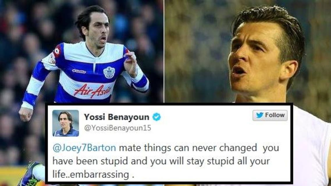 Queens Park Rangers Joey Barton (L) comes under fire over Hamas-Israel conflict. (Reuters)