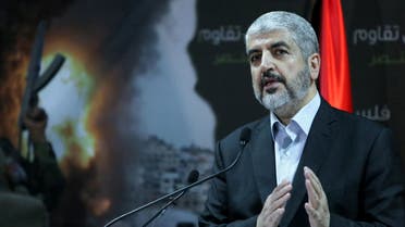  Chief of the Islamist Hamas movement, Khaled Meshaal holds a press conference in the Qatari capital Doha on July 23, 2014. AFP