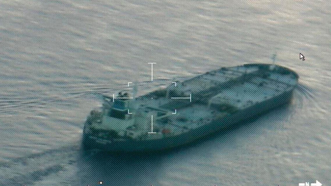 A still image from video taken by a U.S. Coast Guard HC-144 Ocean Sentry aircraft shows the oil tanker United Kalavyrta (also known as the United Kalavrvta), which is carrying a cargo of Kurdish crude oil, approaching Galveston, Texas July 25, 2014. Reuters