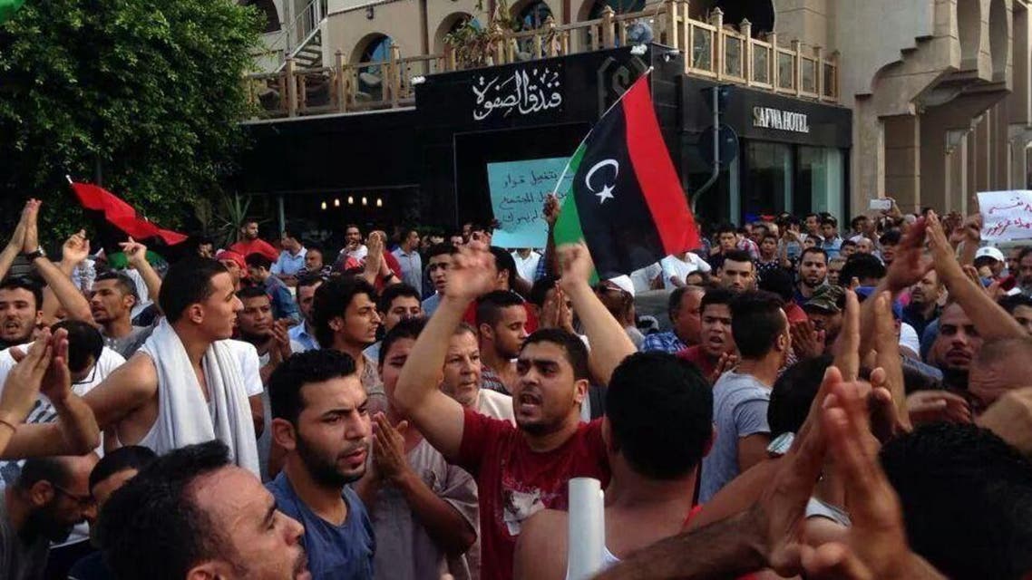 مظاهرات في مدينة طرابلس ضد الميليشيات في ليبيا