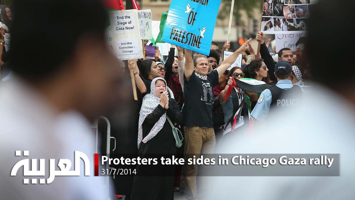 Protesters take sides in Chicago Gaza rally