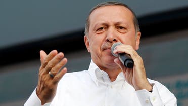 Turkey's Prime Minister and presidential candidate Tayyip Erdogan speaks during an election rally in Diyarbakir, southeast Turkey, July 26, 2014.