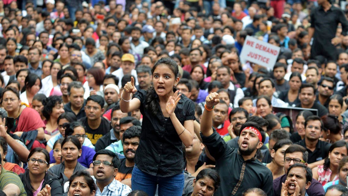 A demonstrator shouts slogans during a protest in the southern Indian city of Bangalore July 19, 2014. (Reuters)