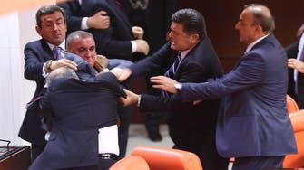 Three hurt in Turkey parliament brawl