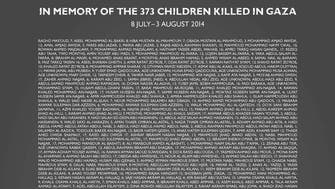 Charity lists dead Gaza children in British paper ads