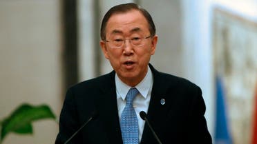 United Nations Secretary-General Ban Ki-moon speaks during a joint news conference with Iraq's Prime Minister Nuri al-Maliki in Baghdad January 13, 2014. (Reuters)