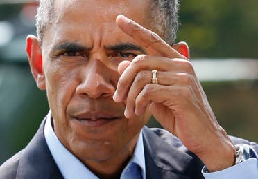 U.S. President Barack Obama gestures as he speaks to the media on the situation in Iraq on the South Lawn of the White House, before his departure for vacation in Martha's Vineyard, in Washington August 9, 2014. (Reuters) 